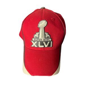 Super Bowl XLVI 2012 Reebok NFL Hat Indianapolis Red Football Cap